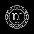 100 years anniversary celebration logo template. 100th line art vector and illustration.