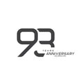 93 years anniversary celebration logotype