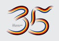 35 years anniversary celebration logotype colorful line vector, 35th birthday logo, 35 number, Banner template, vector design