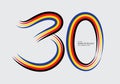 30 years anniversary celebration logotype colorful line vector, 30th birthday logo, 30 number, Banner template, vector design Royalty Free Stock Photo