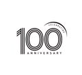 100 years anniversary celebration logotype. elegant modern number Royalty Free Stock Photo