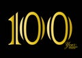 100 years anniversary celebration logotype gold color vector, 100th birthday logo,100 number, anniversary year banner, anniversary