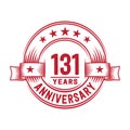 131 years anniversary celebration logotype. 131years logo. Vector and illustration. Royalty Free Stock Photo