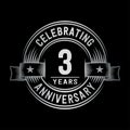 3 years anniversary celebration logotype. 3rd years logo. Vector and illustration. Royalty Free Stock Photo