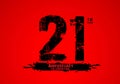 21 years anniversary celebration logotype on red background, 21th birthday logo, 21 number, anniversary year banner, anniversary