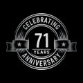 71 years anniversary celebration logotype. 71st years logo. Vector and illustration. Royalty Free Stock Photo