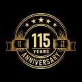 115 years anniversary celebration logotype. 115th years logo. Vector and illustration. Royalty Free Stock Photo