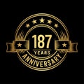 187 years anniversary celebration logotype. 187th years logo. Vector and illustration. Royalty Free Stock Photo
