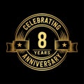 8 years anniversary celebration logotype. 8th years logo. Vector and illustration. Royalty Free Stock Photo