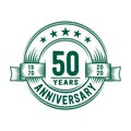 50 years anniversary celebration logotype. 50th years logo. Vector and illustration.