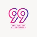 99 Years Anniversary Celebration Number Vector Template Design Illustration