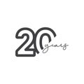 20 Years Anniversary Celebration Number Vector Template Design Illustration Logo Icon Royalty Free Stock Photo