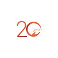 20 Years Anniversary Celebration Number Vector Template Design Illustration Logo Icon Royalty Free Stock Photo