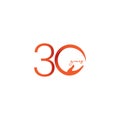 30 Years Anniversary Celebration Number Vector Template Design Illustration Logo Icon Royalty Free Stock Photo