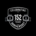 152 years anniversary celebration shield design template. 152nd anniversary logo. Vector and illustration. Royalty Free Stock Photo