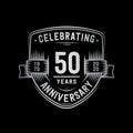 50 years anniversary celebration shield design template. 50th anniversary logo. Vector and illustration.