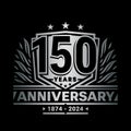 150 years anniversary celebration shield design template. 150th anniversary logo. Vector and illustration.