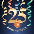 25 years anniversary celebration vector icon, logo