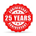 25 years anniversary celebration vector icon Royalty Free Stock Photo