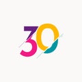 30 Years Anniversary Celebration Vector Logo Icon Template Design Illustration Royalty Free Stock Photo