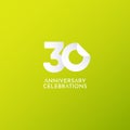 30 Years Anniversary Celebration Vector Logo Icon Template Design Illustration Royalty Free Stock Photo