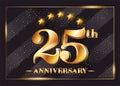 25 Years Anniversary Celebration Vector Logo. 25th Anniversary.