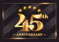 45 Years Anniversary Celebration Vector Logo. 45th Anniversary.