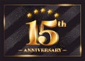 15 Years Anniversary Celebration Vector Logo. 15th Anniversary.
