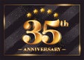 35 Years Anniversary Celebration Vector Logo. 35th Anniversary.