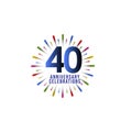 40 Years Anniversary Celebration Vector Template Design Illustration