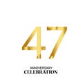 47 YEARS ANNIVERSARY CELEBRATION VECTOR TEMPLATE DESIGN ILLUSTRATION