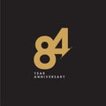 84 Years Anniversary Celebration Vector Template Design Illustration