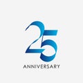 25 Years Anniversary Celebration Vector Template Design Illustration