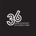 36 Years Anniversary Celebration Vector Template Design Illustration