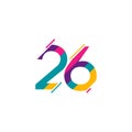 26 Years Anniversary Celebration Vector Template Design Illustration Royalty Free Stock Photo