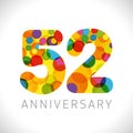 52 years anniversary circle colorful logo