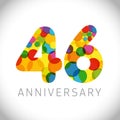 46 years anniversary circle colorful logo