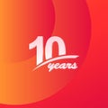 10 Years Anniversary Color full line elegant Celebration Vector Template Design Illustration