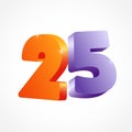 25 years anniversary 3D logo Royalty Free Stock Photo