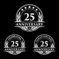 25 years anniversary design template. Anniversary vector and illustration. 25th logo.