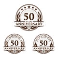 50 years anniversary design template. Anniversary vector and illustration. 50th logo.