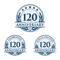 120 years anniversary design template. Anniversary vector and illustration. 120th logo.