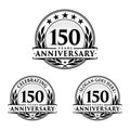 150 years anniversary design template. Anniversary vector and illustration. 150th logo.