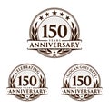 150 years anniversary design template. Anniversary vector and illustration. 150th logo. Royalty Free Stock Photo