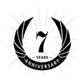 7 years anniversary design template. Elegant anniversary logo design. Seven years logo.