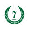 7 years anniversary design template. Elegant anniversary logo design. Seven years logo.