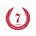 7 years anniversary design template. Elegant anniversary logo design. Seven years logo.