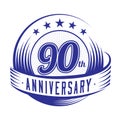 90 years anniversary design template. 90th anniversary celebrating logo design. 90years logo.