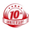 10 years anniversary design template. 10th anniversary celebrating logo design. 10years logo.