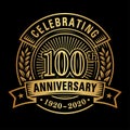 100 years of celebrations design template. 100th logo. Vector and illustrations.